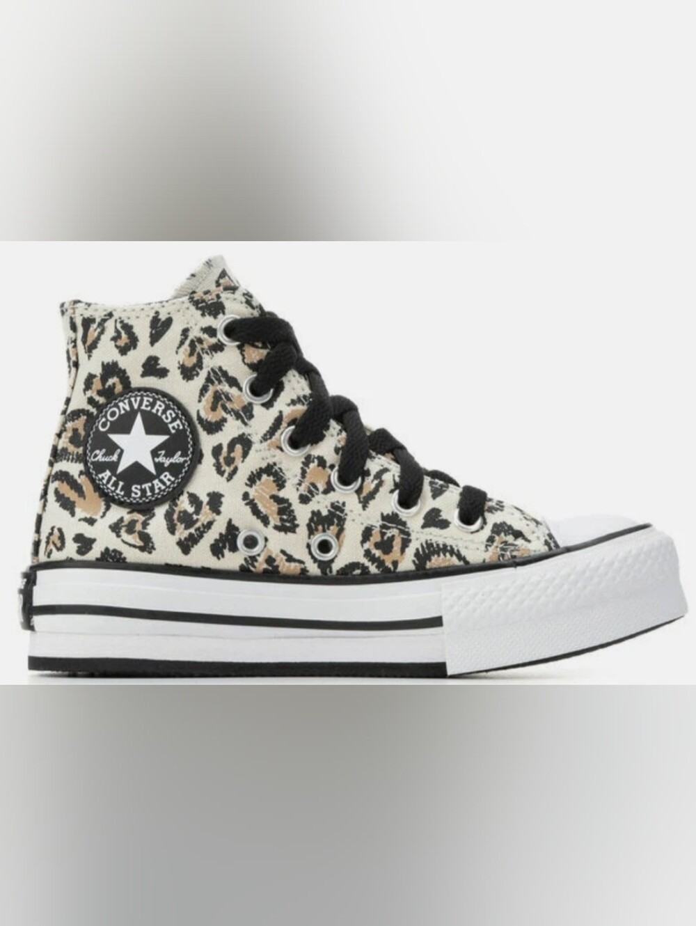 Chuck Taylor All Star EVA Lift Platform High GS  'Leopard' Sneakers Size 6 - Picture 2 of 12